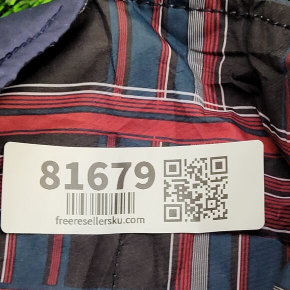 LEVIS Reversible Snap Vest Small 20x27 Blue Plaid Baggy - Picture 8 of 16